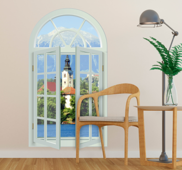 Vinilo pared ventana vistas personalizadas - TenVinilo