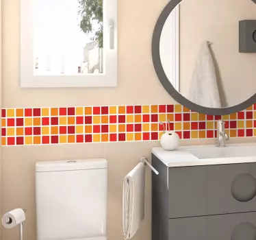 Vinilo para baño azulejos tonos cálidos - TenVinilo