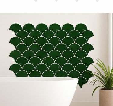 Vinilo para baño escamas de pez verde esmeralda - TenVinilo