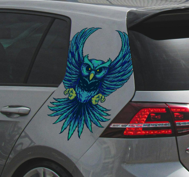 Pegatina para coche búho volador - TenVinilo