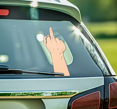 Pegatina para coche dedo medio - TenVinilo