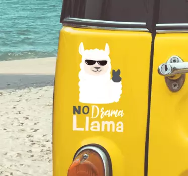 Vinilo para coche divertido no drama llama - TenVinilo