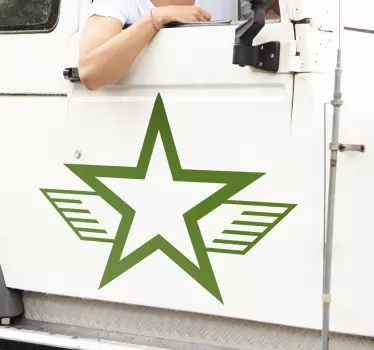 Pegatina para coche estrella del ejercito - TenVinilo