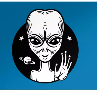 Vinilo coche extraterrestre saludando - TenVinilo
