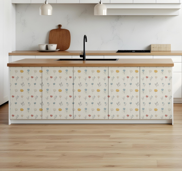 Vinilo para cocina conjunto de diseño de flores - TenVinilo