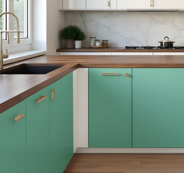 Vinilo para cocina diseño en tono verde brillante - TenVinilo