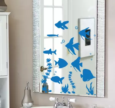 Vinilo para espejos acuario peces - TenVinilo