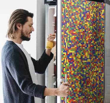 Vinilo adhesivo para heladera patrón mosaico  - TenVinilo