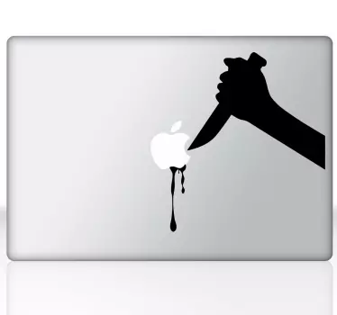 Vinilo para mac manzana puñal - TenVinilo