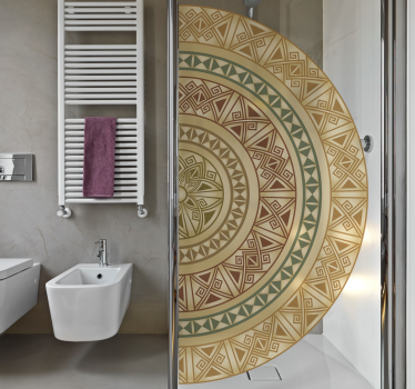 Vinilo para mamparas de baño medio mandala étnico - TenVinilo