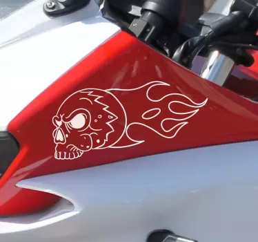 Pegatina para moto kit de calaveras en llamas - TenVinilo