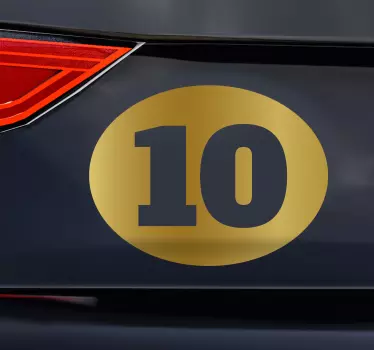 Pegatina para coche numeros dorados - TenVinilo