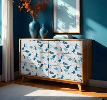 Vinilo para mueble terrazo azul - TenVinilo