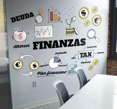 Vinilo frase escuela de finanzas - TenVinilo