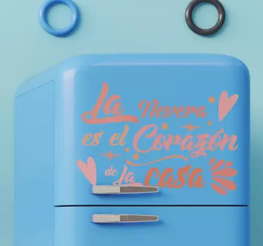 Pegatina para nevera corazón de la casa - TenVinilo