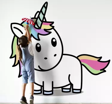 Vinilo para niñas unicornio bebé de dibujos - TenVinilo