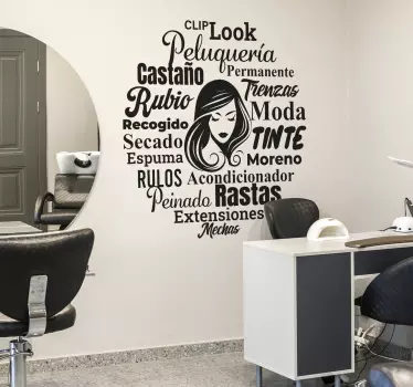 Vinilo pared conceptos de salón de peluqueríaLos conceptos de sal - TenVinilo