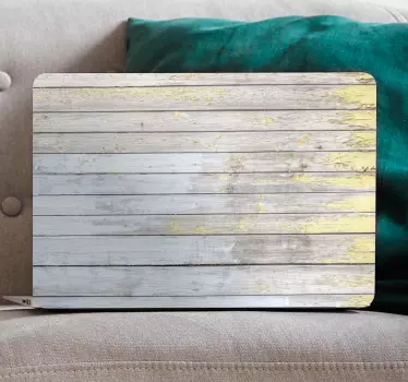 Vinilo para portátil acabado de madera rústica - TenVinilo