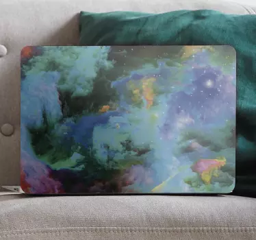 Vinilo para portátil nebulosa cósmica colorida - TenVinilo