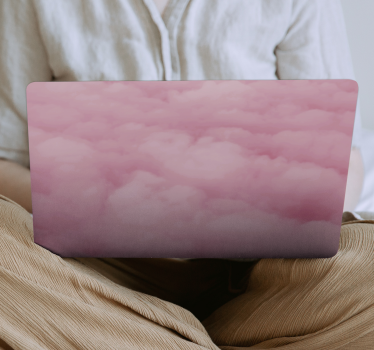 Vinilo para portátil nubes rosa suave - TenVinilo