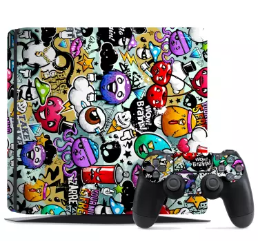 Vinilo para PS4 Diseño de graffiti de arte - TenVinilo