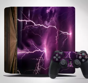 Pegatina para PS4 tormenta rayos - TenVinilo