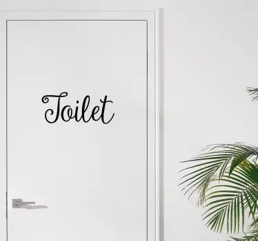Vinilo para puerta del baño frase toilet - TenVinilo