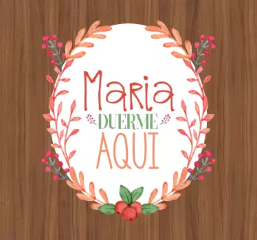 Vinilo para puerta nombre personalizado - TenVinilo