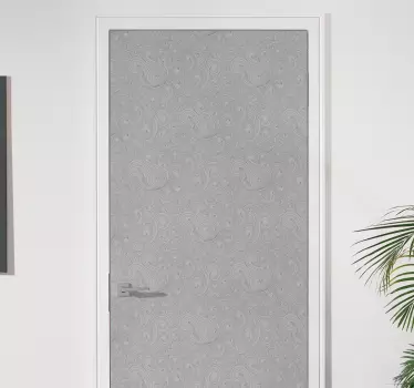 Vinilo para puerta patrón gris elegante - TenVinilo