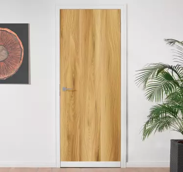 Vinilo para puerta textura de madera natural - TenVinilo