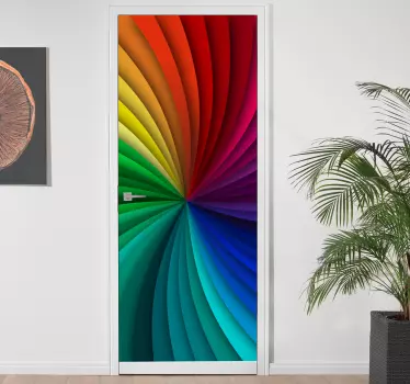Vinilo para puertas caleodoscopio color - TenVinilo