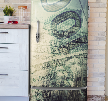Vinilo para refrigerador billete de dólar - TenVinilo