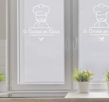 Vinilo para ventana de cocina ornamental - TenVinilo