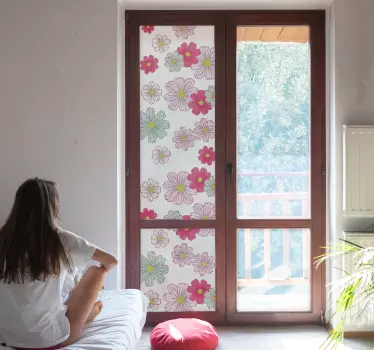 Vinilo para cristal ventana floral - TenVinilo