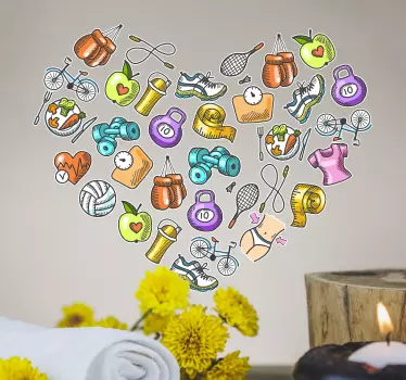 Vinilo para negocio accesorios deporte corazón - TenVinilo