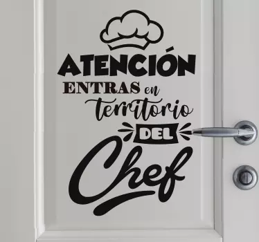 Vinilo adhesivo cocina territorio chef vidrio  - TenVinilo