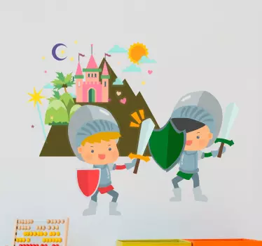 Vinilo de pared de caballeros infantiles - TenVinilo