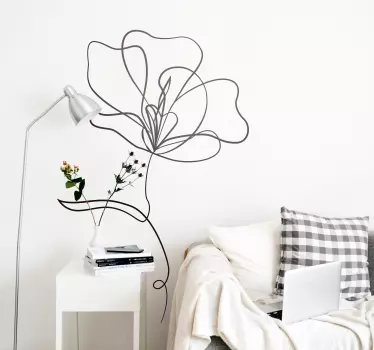 Vinilo flor dibujo minimalista de flores - TenVinilo