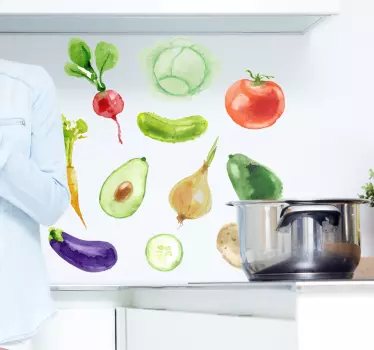 Vinilo cocina Frutas y verduras - TenVinilo