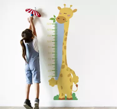 Vinilo infantil medidor de animal jirafa - TenVinilo