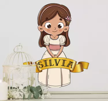 Vinilo para casa niña comunión con nombre - TenVinilo