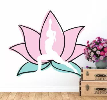 Vinilo deporte yoga flor de loto - TenVinilo