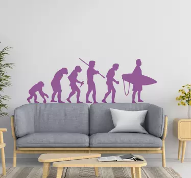 Vinilo decorativo persona Evolucion Surfista - TenVinilo