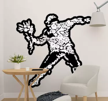 Vinilo persona figura con estampado floral - TenVinilo