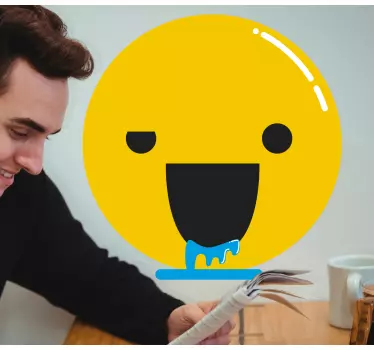 Vinilo personaje cara sonriente hambrienta - TenVinilo
