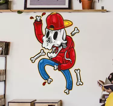 Vinilo personaje figura esqueleto impresionante - TenVinilo