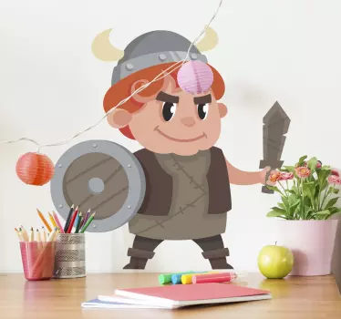 Vinilo personaje guerrero infantil - TenVinilo