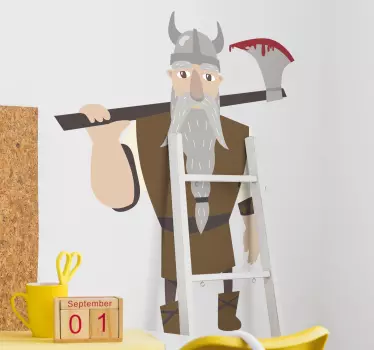 Vinilo personaje guerrero vikingo valiente - TenVinilo
