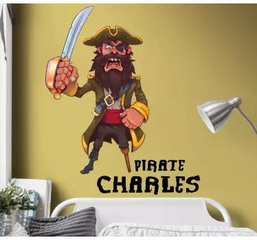 Vinilo personaje ilustración de pirata aventurero - TenVinilo