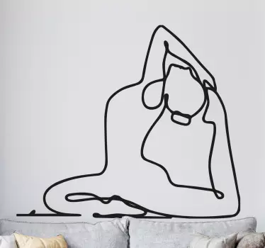 Vinilo personaje postura de yoga graciosa - TenVinilo